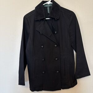 Ralph Lauren Black Double-Breasted Pea Coat